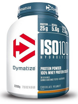 Dymatize ISO100 Hydrolyzed Choco Peanut Πρωτεΐνη Ορού Γάλακτος Γράμμωσης Χωρίς Λακτόζη 2.2kg