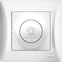Lineme Χωνευτός Διακόπτης Dimmer με Πλαίσιο Απλός Περιστροφικός 500W σε Λευκό Χρώμα 50-00110-1