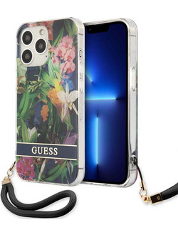 Θήκη Προστασίας iPhone 13 Pro Flower Collection GUHCP13LHFLSB Με Κορδονάκι Multi Guess