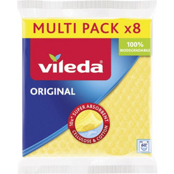 Vileda Original Πανάκια Καθαρισμού Γενικής Χρήσης Με Μικροΐνες 18x20cm 8 Τμχ