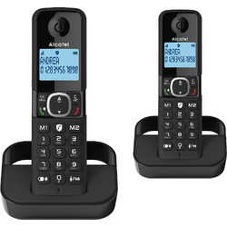 Alcatel F860 Ασύρματο Τηλέφωνο Σετ Duo με Ανοιχτή Ακρόαση Μαύρο