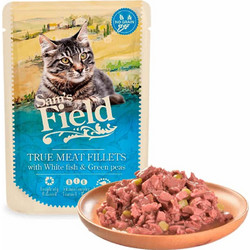 Sam's Field Cat Pouch Λευκά Ψάρια & Αρακάς 85gr