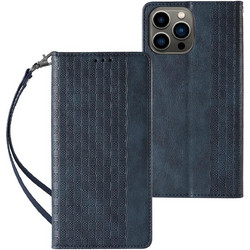 Magnet Strap Case for iPhone 13 Pro Max Pouch Wallet + Mini Lanyard Pendant Blue