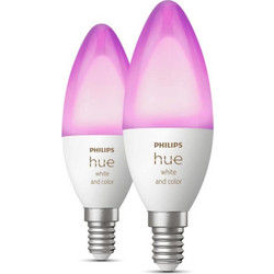 Έξυπνες Λάμπες LED Philips για Ντουί E14 2 Τμχ - Λευκό Πολύχρωμο