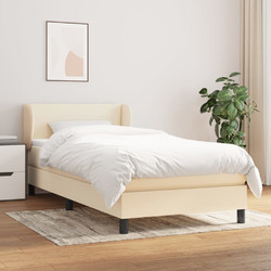 vidaXL Κρεβάτι Boxspring με Στρώμα Κρεμ 80x200cm 3126042