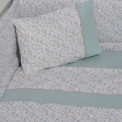 Baby Oliver Σετ Βρεφικά Σεντόνια Κούνιας Βαμβακερά 110x170 Des 403 White/Mint