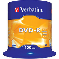 DVD-R Verbatim 4.7GB 16x Matt Silver Surface Azo 100τμχ