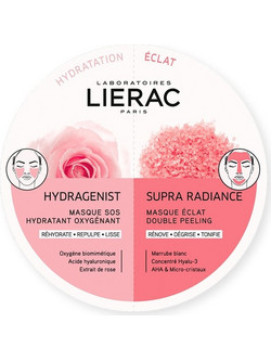 Lierac Hydragenist & Supra Radiance Κρεμώδης Μάσκα Προσώπου για Καθαρισμό Ενυδάτωση & Λάμψη με Οξυγόνο 2x6ml