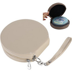 20 CD Disc Storage Case Leather Bag Heavy Duty CD/ DVD Wallet for Car, Home, Office and Travel (Beige) (OEM)
