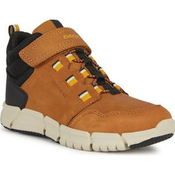 Geox Flexyper Παιδικά Μποτάκια Καφέ Δερμάτινα με Σκρατς J949XA032FUC6F2G