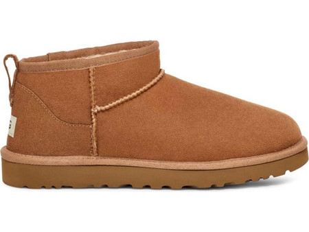 UGG Classic Ultra Mini Ανδρικά Chelsea Μποτάκια Δερμάτινα Ταμπά με Γούνα 1137391-CHE