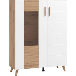 ΒΙΤΡΙΝΑ BRETAGNA 2K VS1 ARTISAN OAK-ΛΕΥΚΟ HIGH GLOSS FOIL 96x35x125εκ a.p.r 11012056