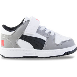 Puma Rebound Layup Παιδικά Sneakers Λευκά Γκρι 370493-20