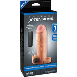 Pipedream Fantasy X-tensions Real Feel 1 Κάλυμμα Επιμήκυνσης Πέους με Δόνηση 14cm Flesh