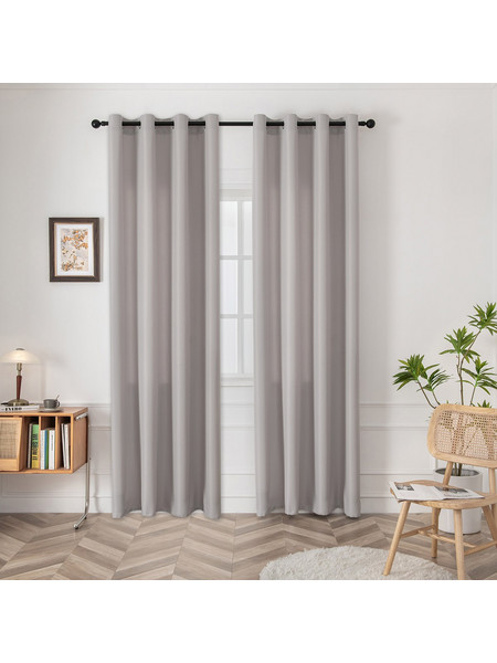 Beauty Home Κουρτίνα Συσκότισης με Τρουκς 140x270 Effect Art 8443 Ασημί