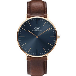 Daniel Wellington Ανδρικό Ρολόι με Καφέ Δερμάτινο Λουράκι DW00100626