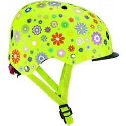 Globber Helmet Elite Lights Lime Green Flowers