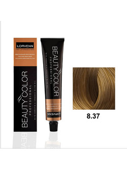 Lorvenn Beauty Color 8.37 Ξανθό Ανοιχτό Ντορέ Ακαζού Μόνιμη Βαφή Μαλλιών 70ml