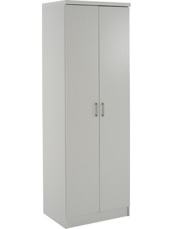 HomeMarkt Δίφυλλη Ντουλάπα Ρούχων Bailey Λευκή 60x43x181cm HM337.05