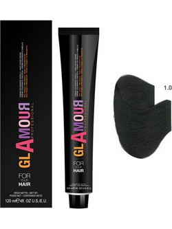 Glamour Professional Permanent Hair Color Cream 1.0 Black Μόνιμη Βαφή Μαλλιών 120ml
