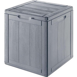 Gensini Πλαστικό Μπαούλο Αποθήκευσης Wood Finish 90lt Γκρι 51x43x44.5cm
