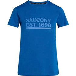 Saucony Stopwatch Graphic Short Sleeve Γυναικείο Αθλητικό T-Shirt Royal Blue SAW800372-PLA2