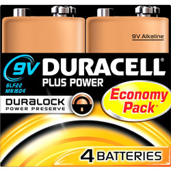 Duracell Plus Power 9V 4τμχ