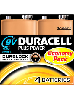 Duracell Plus Power 9V 4τμχ