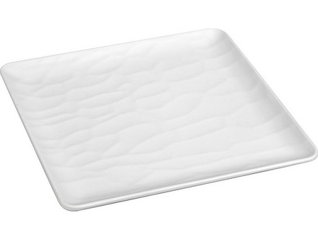Espiel Πιάτα Ρηχά Μελαμίνης Τετράγωνα Wavy Matte White 26x26cm 6τμχ MLW349K36-6