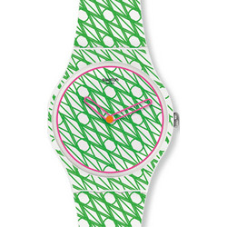 Swatch Duet In Green & Pink Γυναικείο Ρολόι με Πολύχρωμο Καουτσούκ Λουράκι SUOZ208