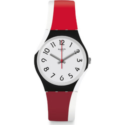 Swatch Redtwist Ανδρικό Ρολόι με Κόκκινο Καουτσούκ Λουράκι GW208