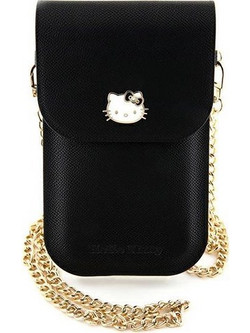 Hello Kitty Leather Metal Logo Chain bag - black