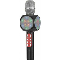 Wster WS-1816 Ασύρματο Μικρόφωνο Καραόκε Μαύρο Κόκκινο