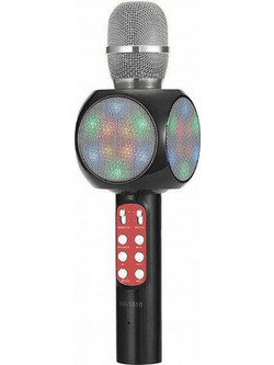 Wster WS-1816 Ασύρματο Μικρόφωνο Καραόκε Μαύρο Κόκκινο