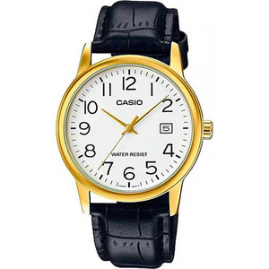 Casio Standard Ανδρικό Ρολόι με Μαύρο Δερμάτινο Λουράκι MTP-v002GL-7B2