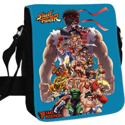 Μεσαίο Τσαντάκι ώμου Unisex Street Fighter, Takeposition 26ύψος x 25πλάτος cm, Μαύρο, 984-4616