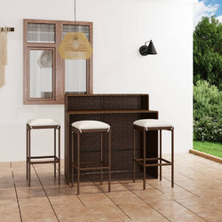 vidaXL Σετ Μπαρ Κήπου Μασίφ Ξύλο 4τμχ Καφέ 3064875