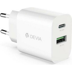 Devia RLC-510/389 Φορτιστής Χωρίς Καλώδιο με Θύρα USB-A & USB-C 20W Power Delivery White