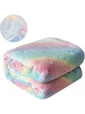 Παιδική Κουβέρτα Fleece που Φωσφορίζει 150x200cm με Λαμπερά Φωσφορίζοντα Σχέδια - Childrens Glow Blanket - Ουράνιο Τόξο