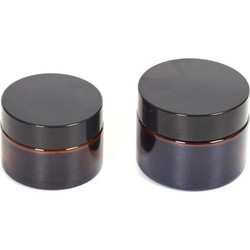 Eco Σετ Οικολογικά Bαζάκια Ταξιδίου Γυάλινα 2 τεμαχίων, σε Μαύρο χρώμα