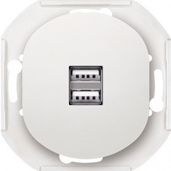 EON E6161.0 2xUSB charger 2,1A 5V, without cover frame EON, white