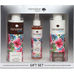 Messinian Spa Set Orange & Vanilla Orchid & Blueberry Shower Gel 300ml + Body Lotion 300ml + Dry Oil 100ml