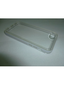 iphone 5C Διαφανής Θήκη Gel TPU με λευκό Πλαίσιο I5CTGCCWWF OEM