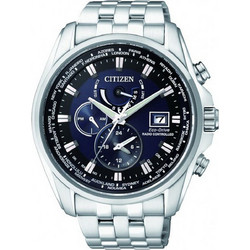Citizen Promaster Ανδρικό Ρολόι Χρονογράφος Solar με Ασημί Μεταλλικό Μπρασελέ AT9030-55L