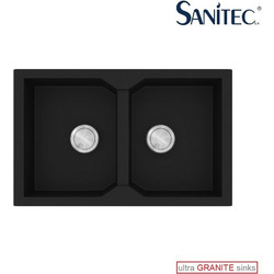 Sanitec Ultra Granite 806 Υποκαθήμενος Νεροχύτης Γρανίτη Αντιστρεφόμενος Ματ Nero 79x50cm