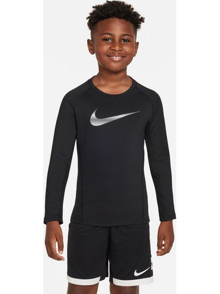 Nike Pro Warm Ισοθερμική Παιδική Μπλούζα Μακρυμάνικη Μαύρη DV3244-010