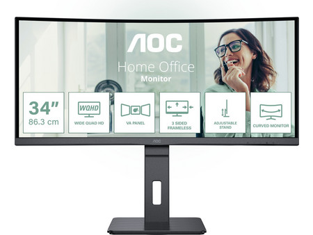 AOC CU34P3CV Ultrawide VA Curved Gaming Monitor 34" 3440x1440 QHD 100Hz 4ms