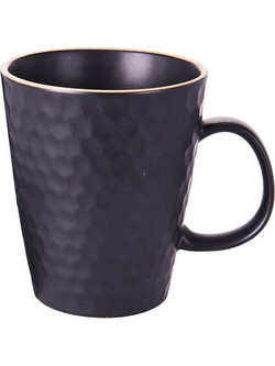 ZAROS Κούπα Stoneware ανθρακί 425ml με σφυρήλατο φινίρισμα KZ173
