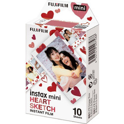 Fujifilm Color Instax Mini Film Heart Sketch (10 Exposures)
