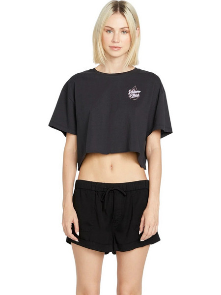 VOLCOM W JUST A TRIM SS T-SHIRT - B3522405-BLK BLACK